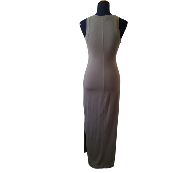 Michael Stars Solange Tie Waist Knot Maxi Knit Tank Dress XS Olive Green New - Picture 5 of 8